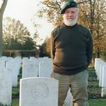 Geoff Broadman at the grave of Peter Moody [Meyer], No.10(IA) Cdo