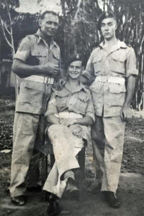 Sgt. Ellington, Cpl. B. Newberry, Cpl. John 'Jack' O'Sullivan, Colombo 25 Feb. 1946