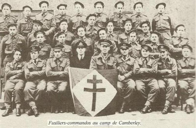 Fusiliers-commandos at a camp in Camberley