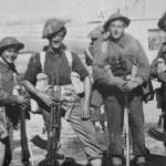 Ron 'Ken' Young, Bobby Cullen, Sgt Stevens, and Norman 'Ram' Ramsey, No.9 Cdo., Bren Gun team