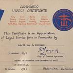 Commando Service Certificate for Cyril Pritchard