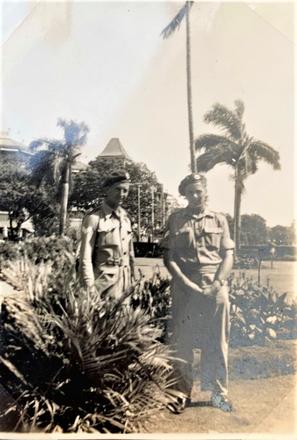 Cpl. Albert Edward Read RM (left), 3 Bde Signals, and another.