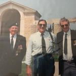 Harold Smedley, 47RM Cdo., (left), Capt. Peter Winters, Bert Quinney (right)