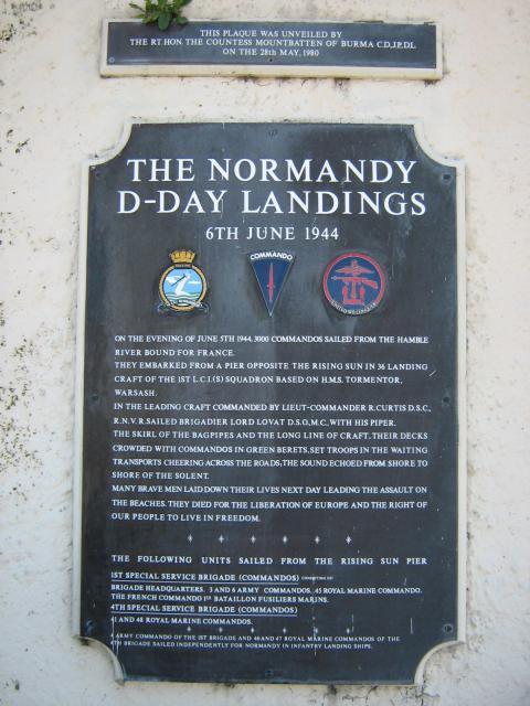 Plaque at the Rising Sun Pier, Warsash, River Hamble