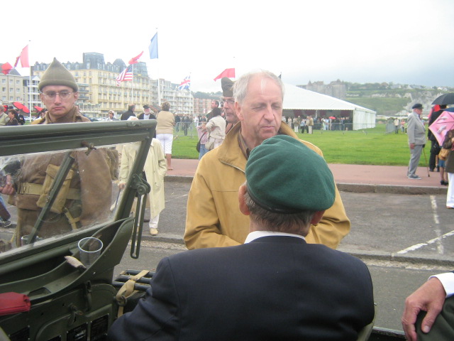 Fred Walker (NO.3 Cdo) with Colin, Dieppe, 19 August 2007