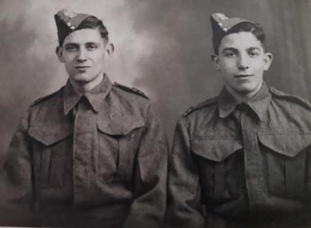 Albert Tuck, later No.2 Commando, on the left and unknown