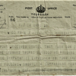 Telegram to family reporting Marine Waygood missing