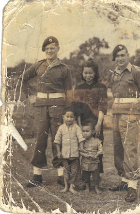 Stan Worsley (left), 45 Cdo., in Hong Kong or Singapore c.1946