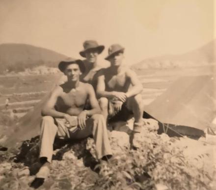 Fred Newby 45 Cdo. RM (right)  and others, Tai O island, Hong Kong