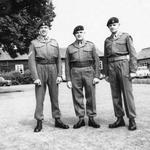 Cpl. Jack French (left), Sgt Jock Wilkinson, and Cpl. David Prichard stood where the Sick Bay now stands