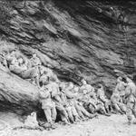 Cpl Dave Pendleton (Climbing Team instructor) and Recruit Squad climbing Jenny Cliff Plymouth sound