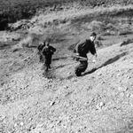 Recruits running up old wartime butts on Endurance Course.