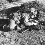 Recruit Harper group handling with 7.62mm Bren on Field Firing Exercise  on Dartmoor