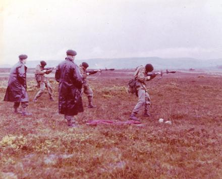 Firing No 94 rifle anti-tank grenade from 7.62mm SLR using Ballastite cartridge MEG Range Woodbury Common