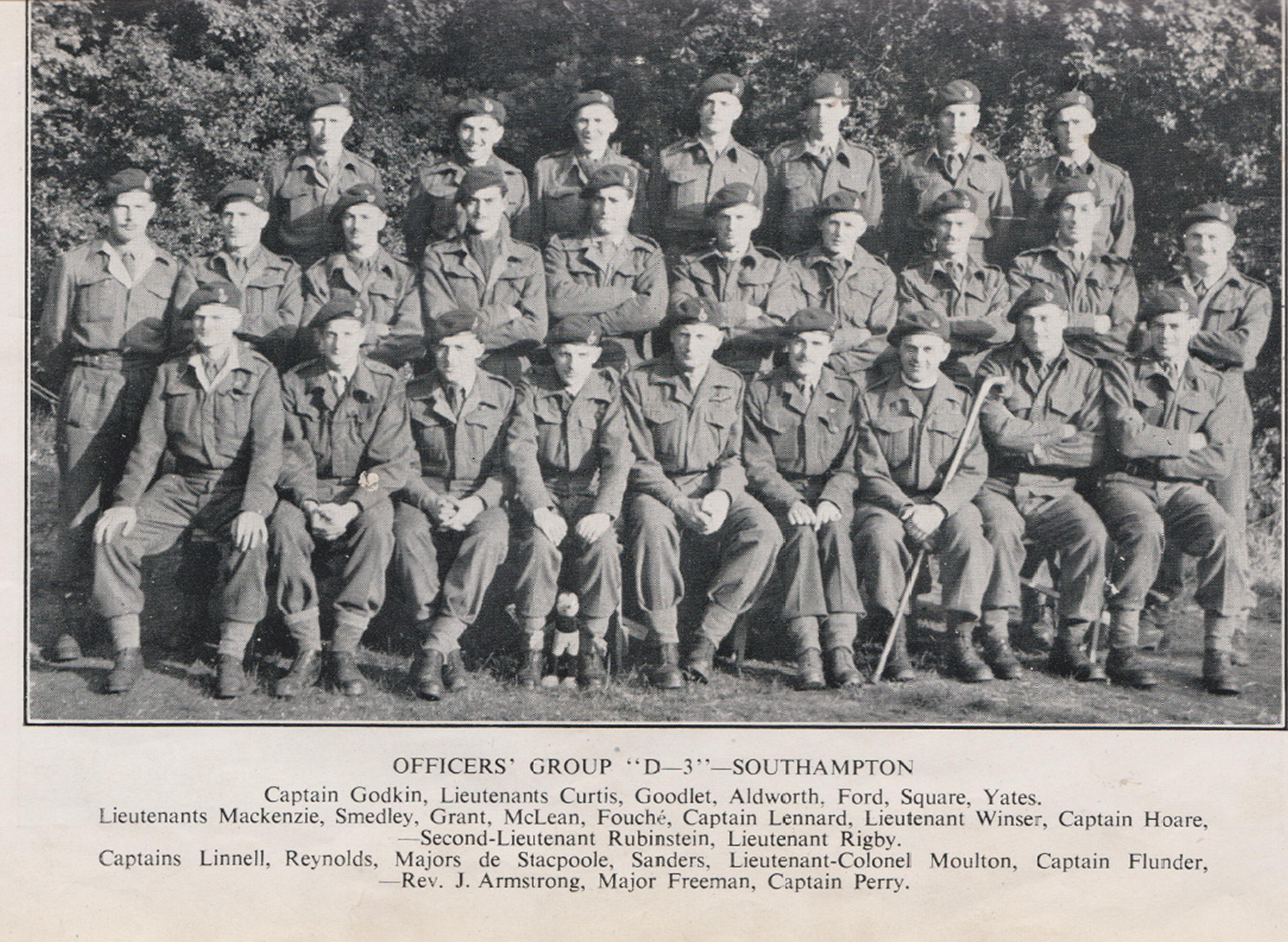 48 RM Commando Officers 1944 nine of whom were later killed in action