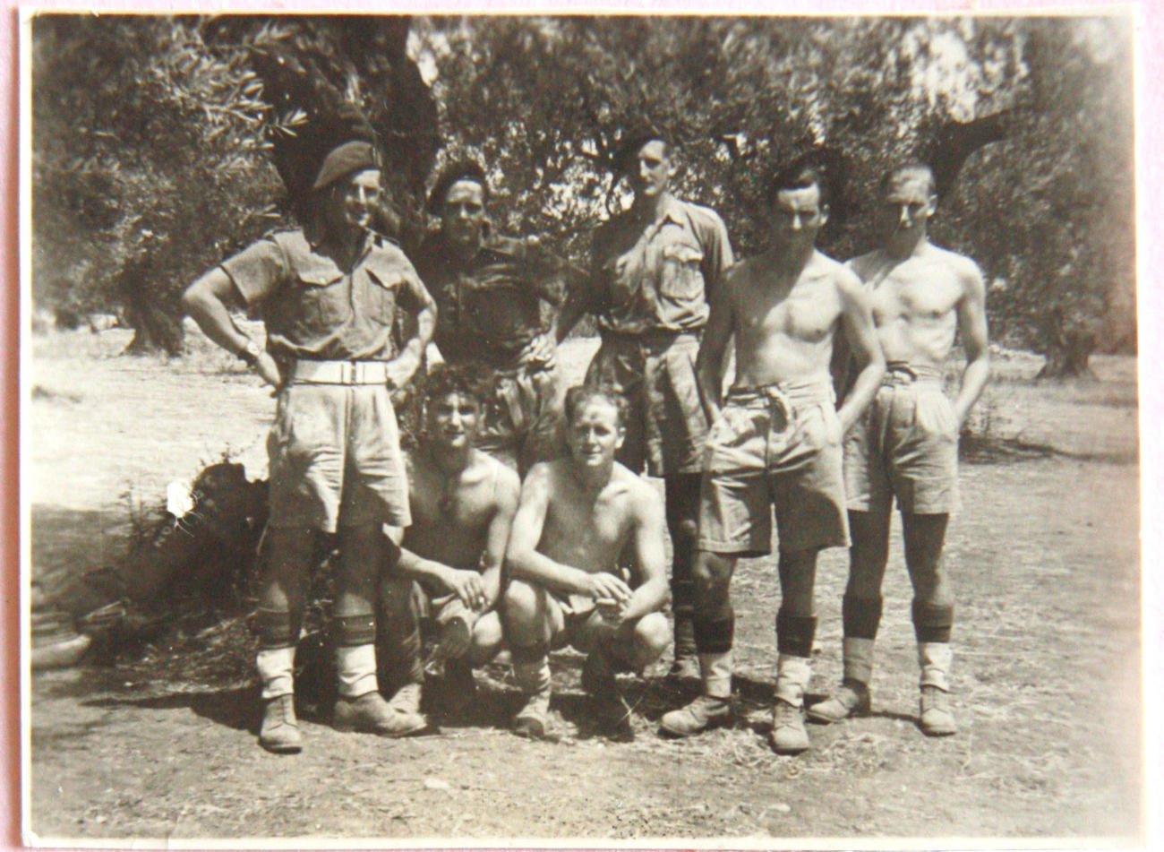 No.2 Commandos Ken McAllister, Taffy Davies, Dave King, Joe Rogers, Tony Woods, Joe Campling, 'Ginger'  Eley