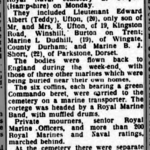 1956 newspaper article about the funeral of six RM Commandos killed at Suez