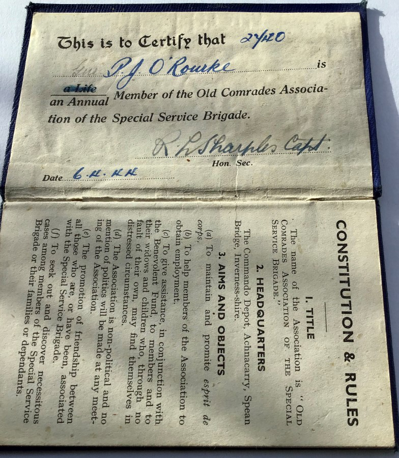 Association book of Gnr. O'Rourke No.6 Cdo