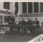 Adrian Stevens, Jack Churchill and Peter Young, post war at the Royal Military Academy.