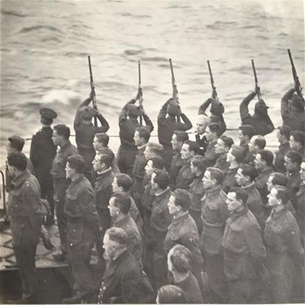 HMS Kenya. Burial at sea of LCpl Alan Carlisle No.3 Commando (3)