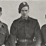 Gnr. Ernest 'Ricky' Stocks, Pte. William 'Bill' McGunnigle (centre) and unknown.