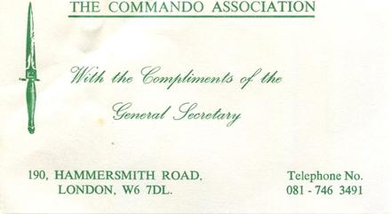Commando Association early card