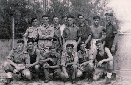 Mne Stan Worsley (bottom left) 45 Cdo. and others circa 1946 Hong Kong