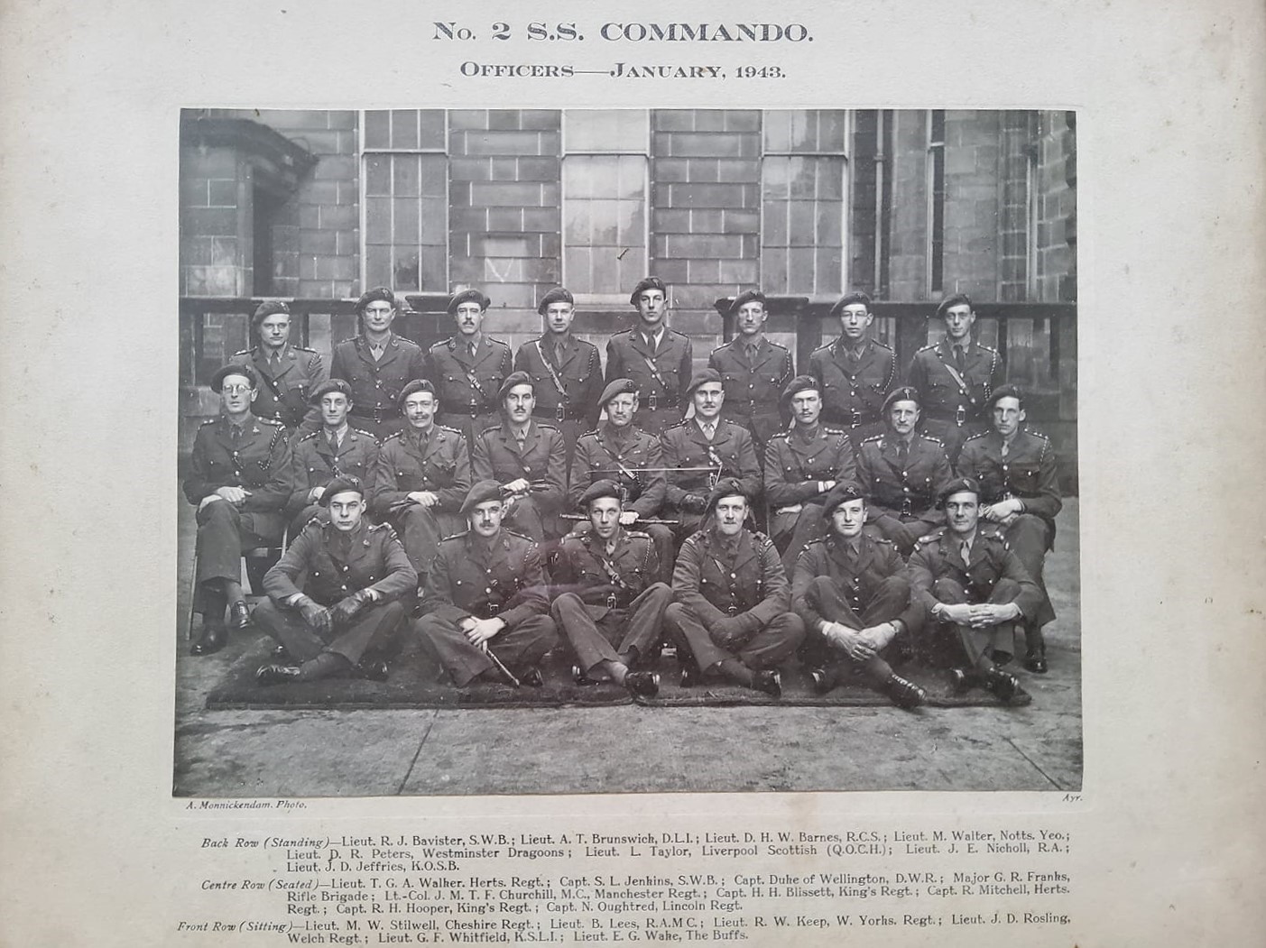 Officers of No.2 Commando, Jan.1943